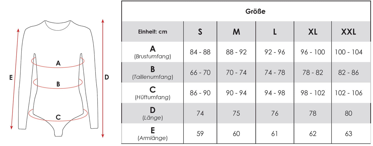 Damen Langarmbody Spitze Rundhals