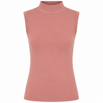 Basic Shirt ärmellos Halbkragen Tank-Top