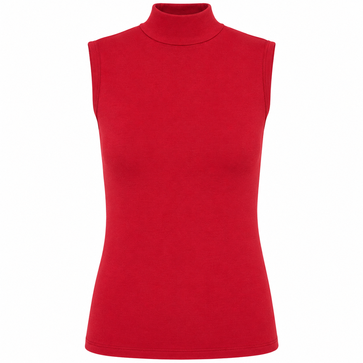 Basic Shirt ärmellos Halbkragen Tank-Top