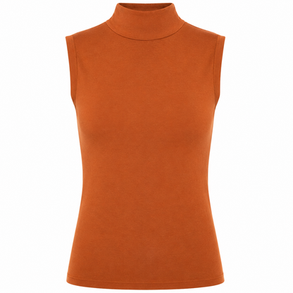 Basic Shirt ärmellos Halbkragen Tank-Top