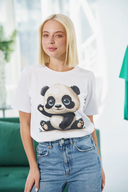 Evoni Damen T-Shirt aus weichem Baumwollstoff mit modischem Frontdruck