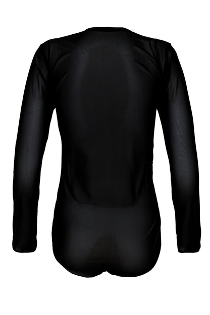 Damen Langarmbody transparent