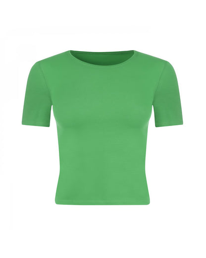 Evoni Damen kurzes T-Shirt aus weichem Baumwollstoff