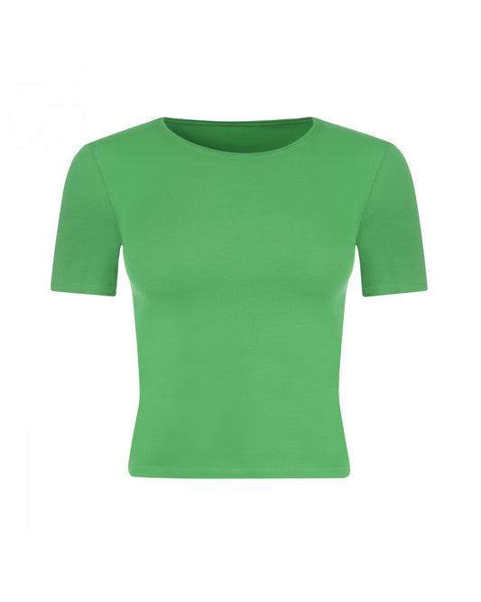 Evoni Damen kurzes T-Shirt aus weichem Baumwollstoff
