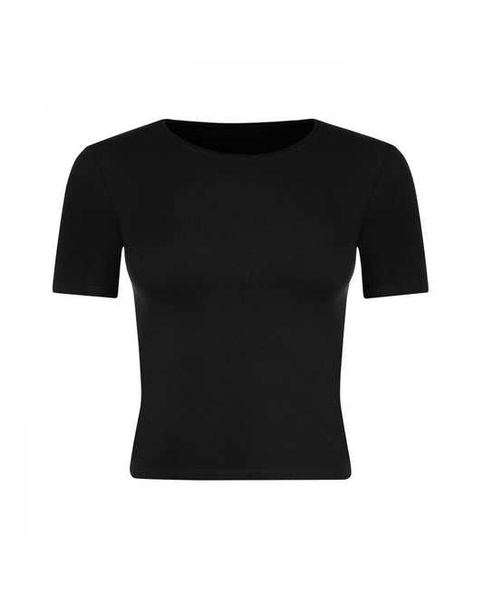 Evoni Damen kurzes T-Shirt aus weichem Baumwollstoff