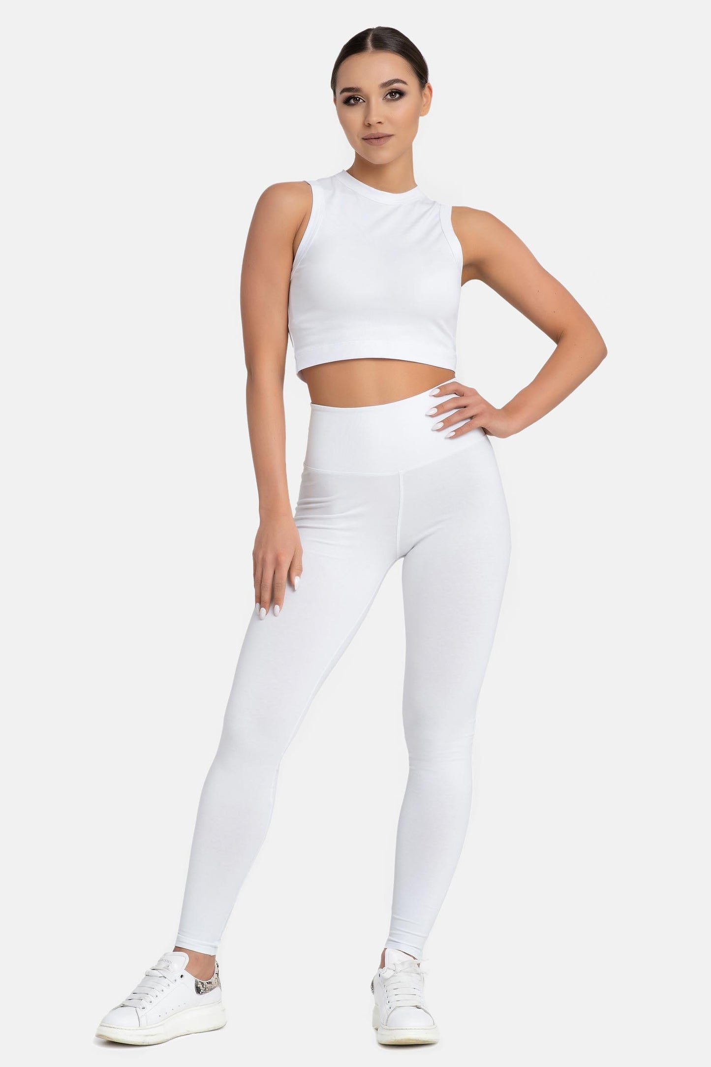 Damen Leggings aus Baumwolle mit hohem Bund