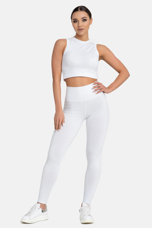 Damen Leggings aus Baumwolle mit hohem Bund