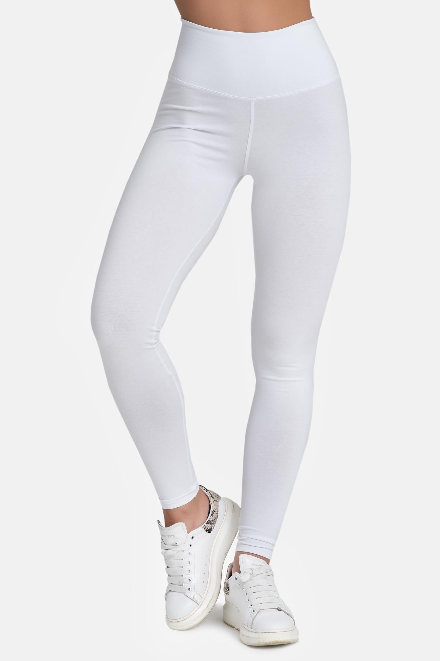 Damen Leggings aus Baumwolle mit hohem Bund