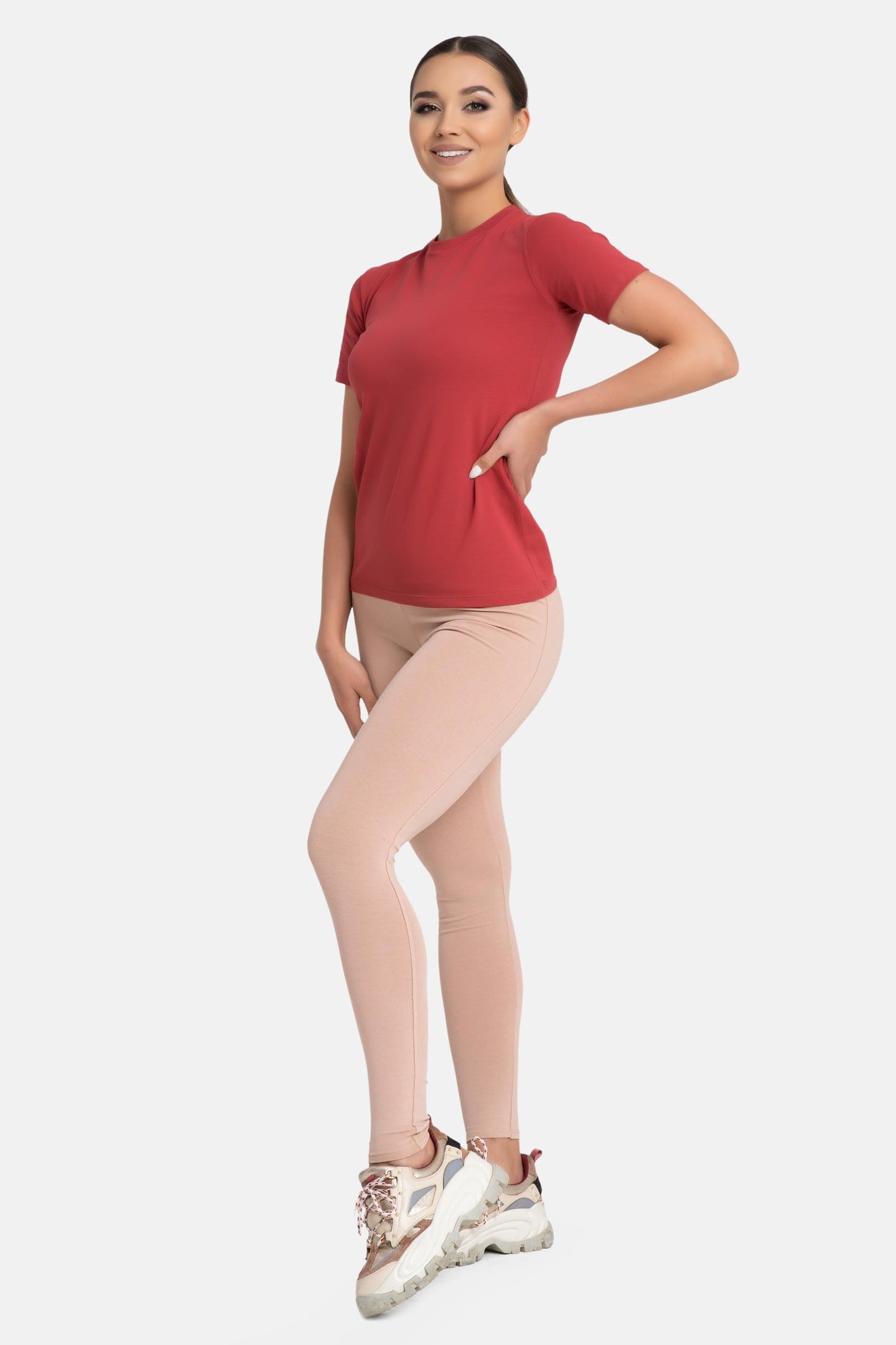 Damen Leggings aus Baumwolle mit hohem Bund
