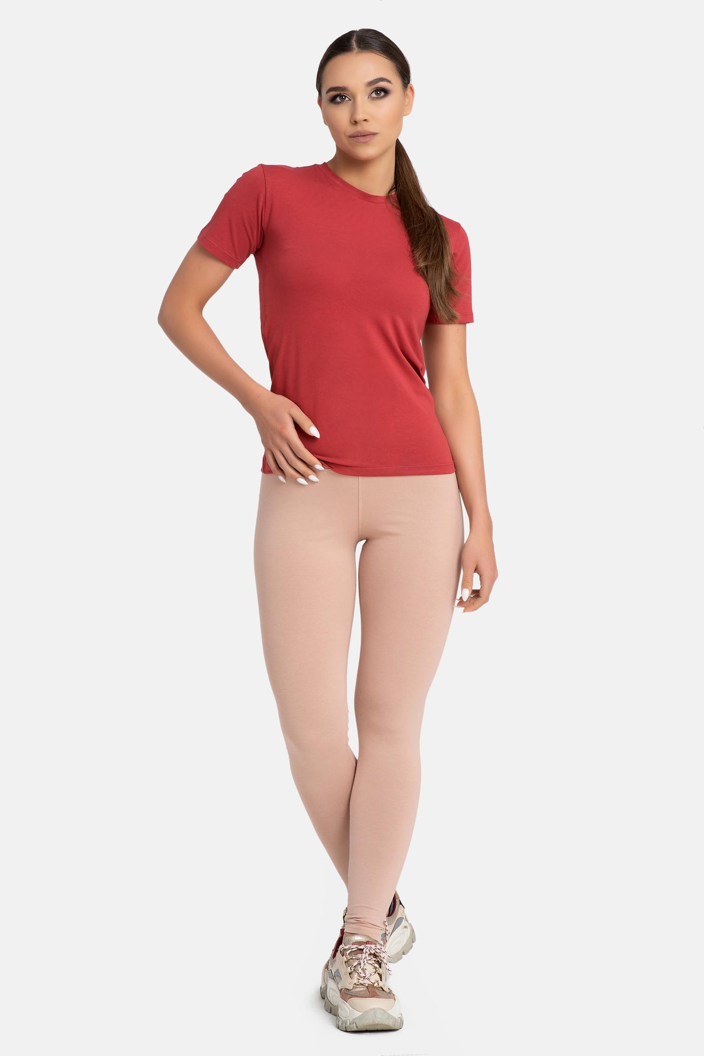 Damen Leggings aus Baumwolle mit hohem Bund