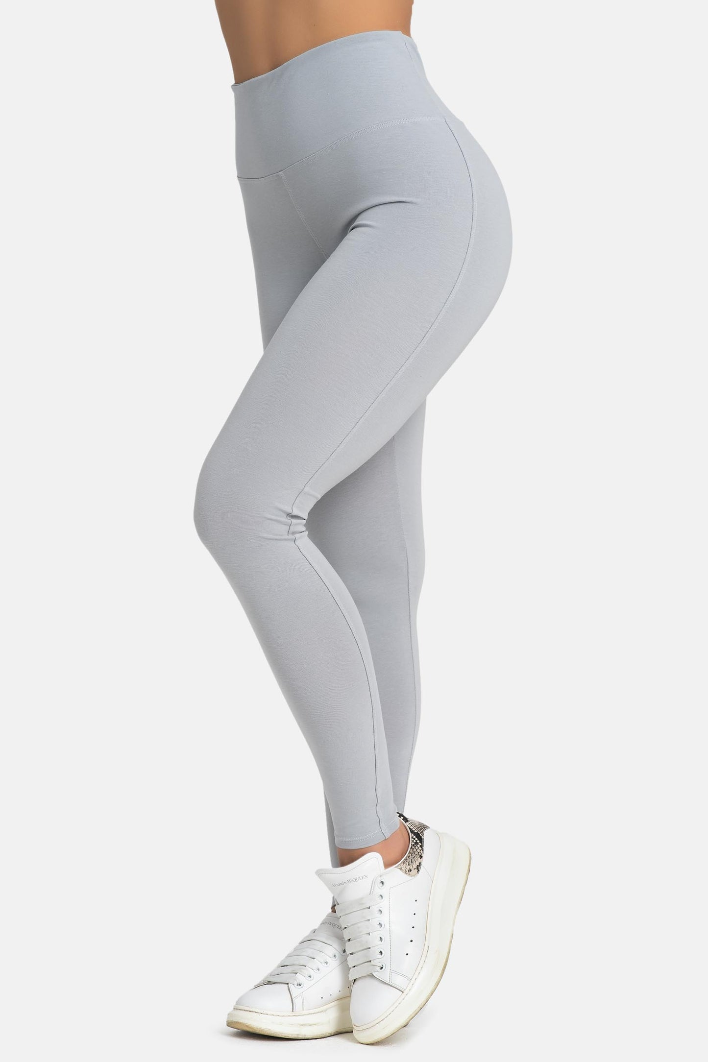 Damen Leggings aus Baumwolle mit hohem Bund