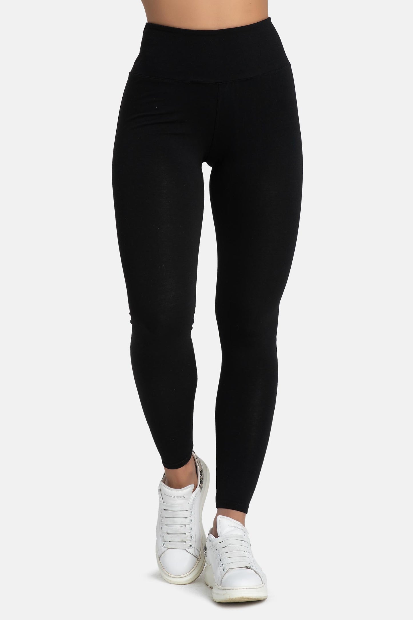 Damen Leggings aus Baumwolle mit hohem Bund