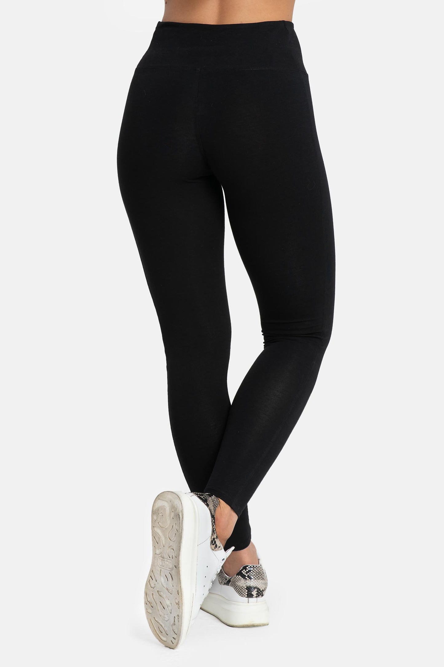 Damen Leggings aus Baumwolle mit hohem Bund