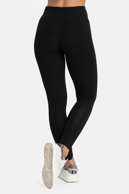 Damen Leggings aus Baumwolle mit hohem Bund