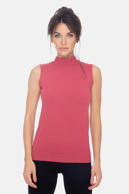 Basic Shirt ärmellos Halbkragen Tank-Top