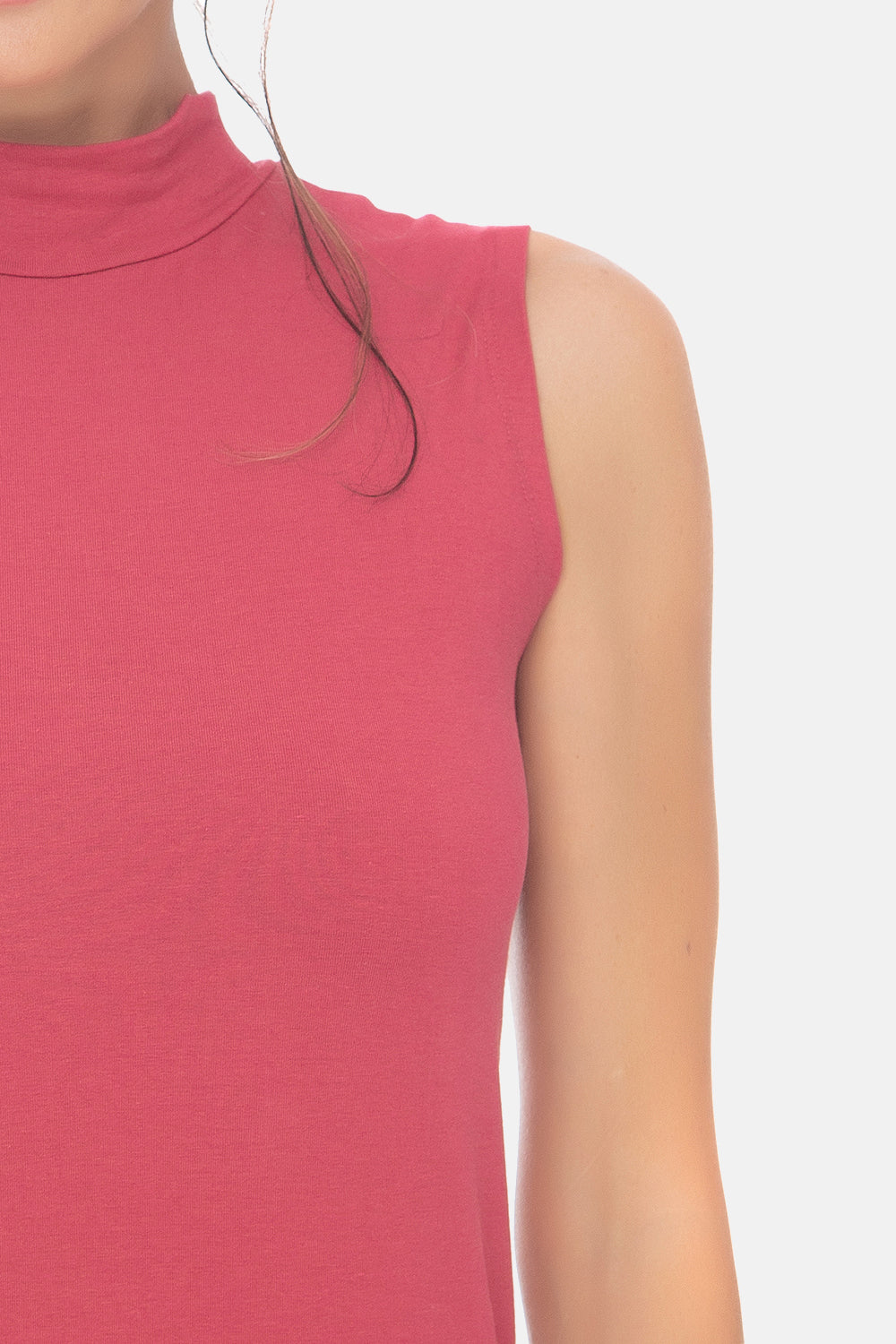 Basic Shirt ärmellos Halbkragen Tank-Top