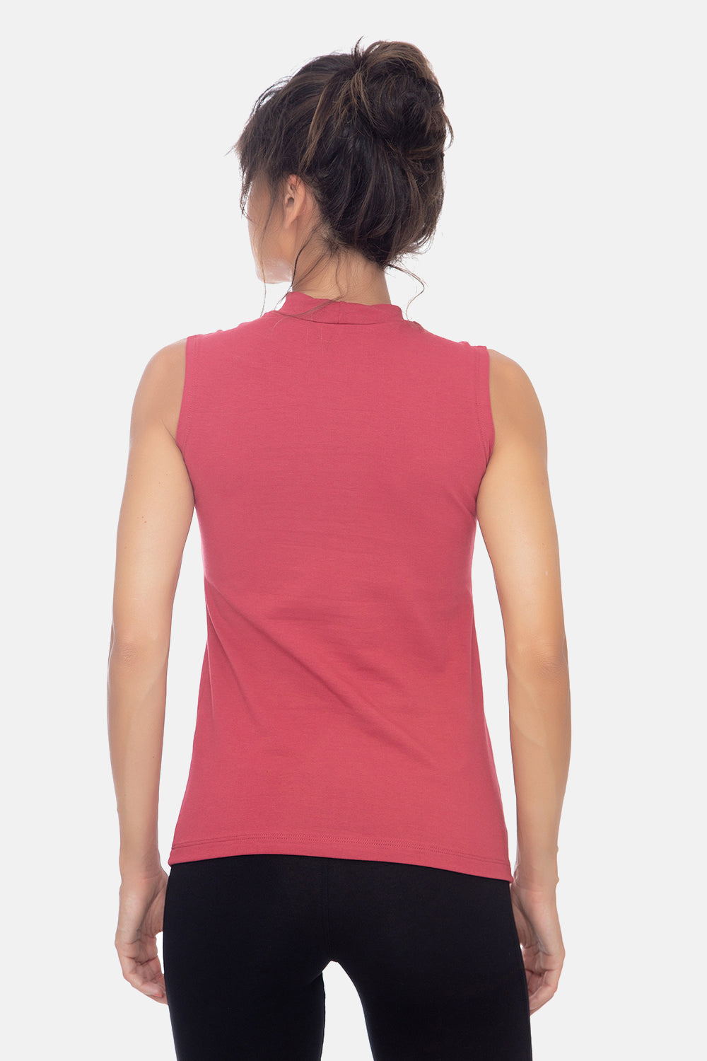 Basic Shirt ärmellos Halbkragen Tank-Top