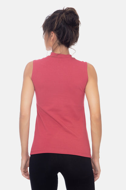 Basic Shirt ärmellos Halbkragen Tank-Top