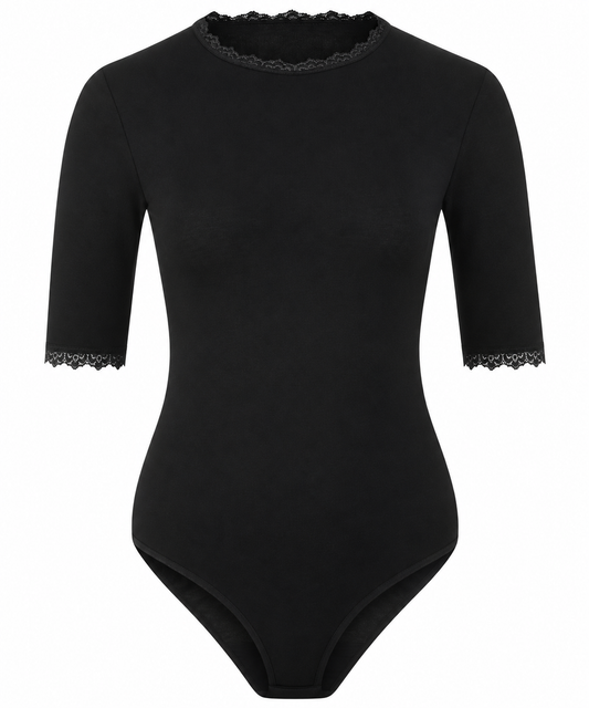 Elegant women's bodysuit with elbow sleeves