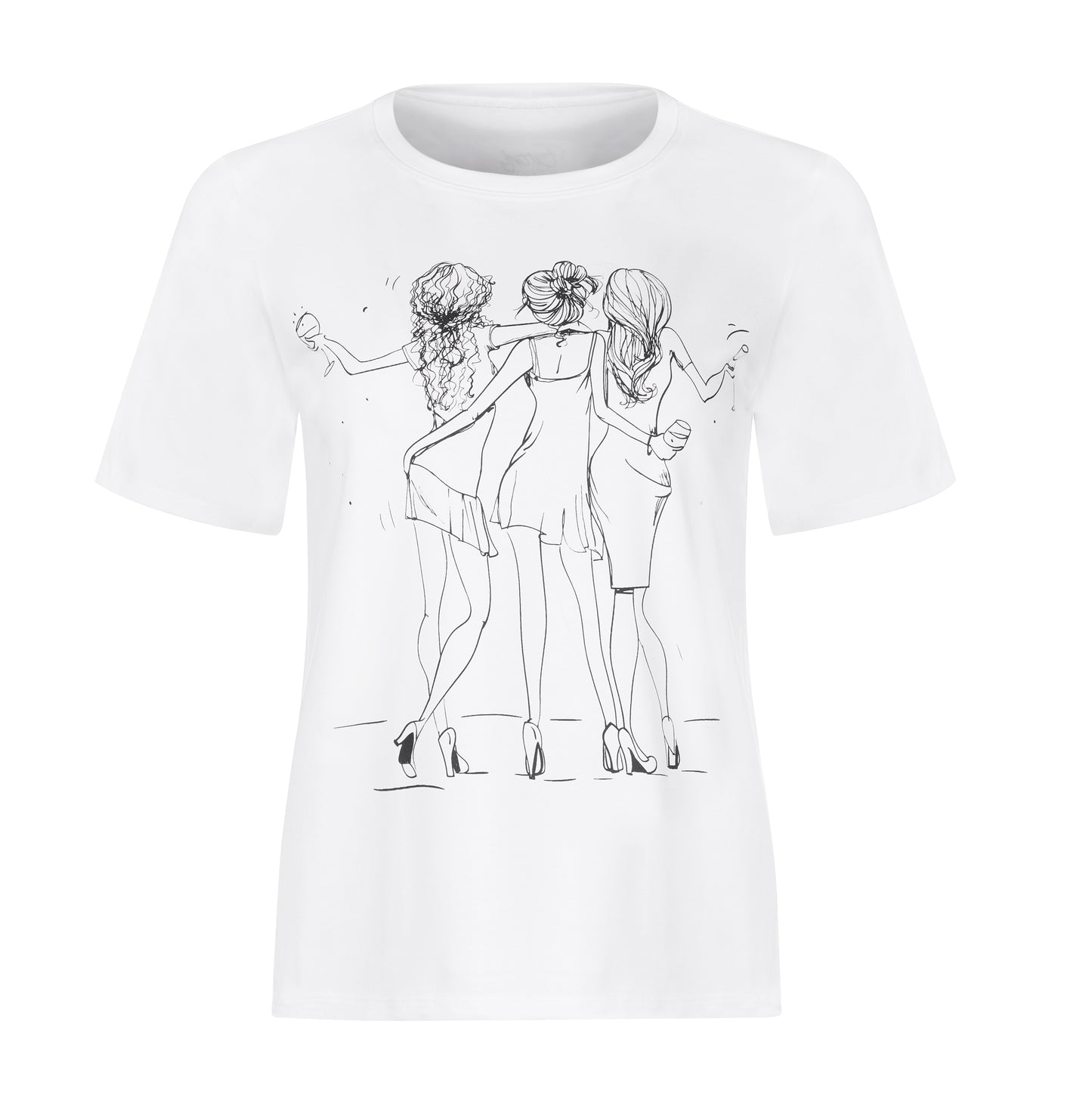 Evoni Damen T-Shirt aus weichem Baumwollstoff mit modischem Frontdruck