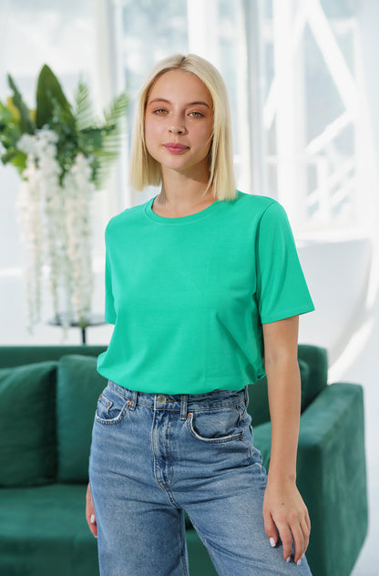 Evoni Damen T-Shirt aus weichem Baumwollstoff