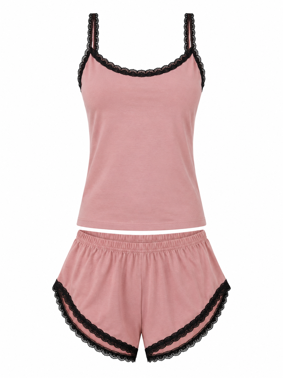Damen Pyjama kurz aus Baumwolle mit Spaghettiträgern – 2-teilig